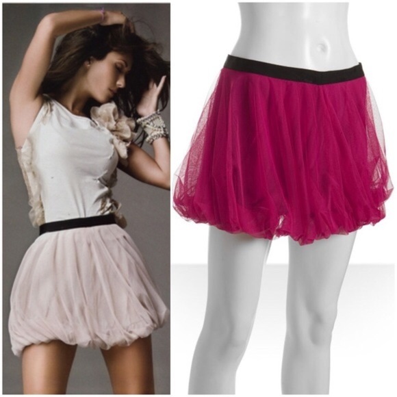 Haute Hippie Bubble Hem Mesh Miniskirt - Picture 2 of 6